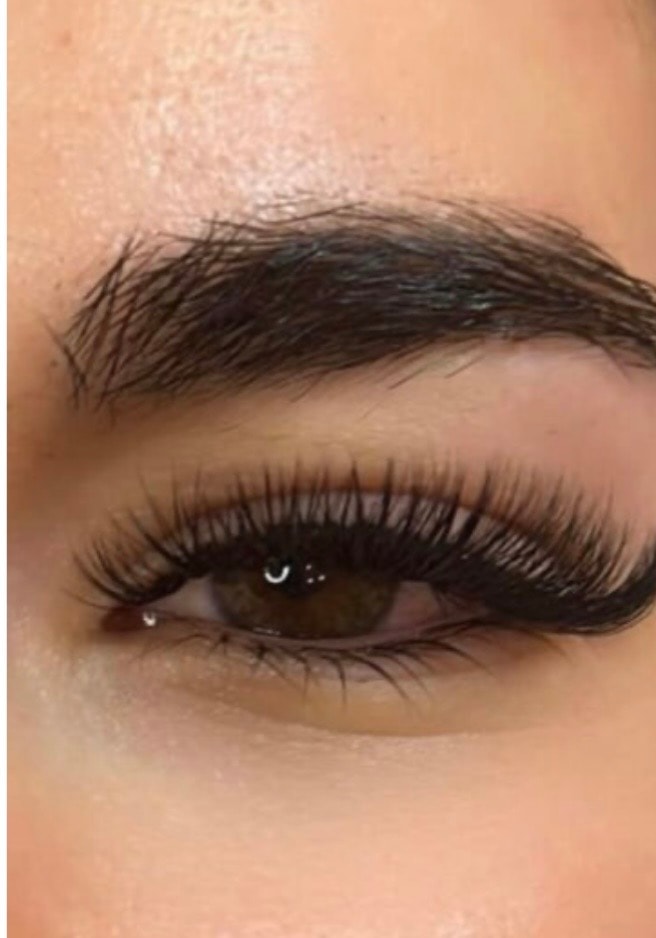 Lash extensions close up