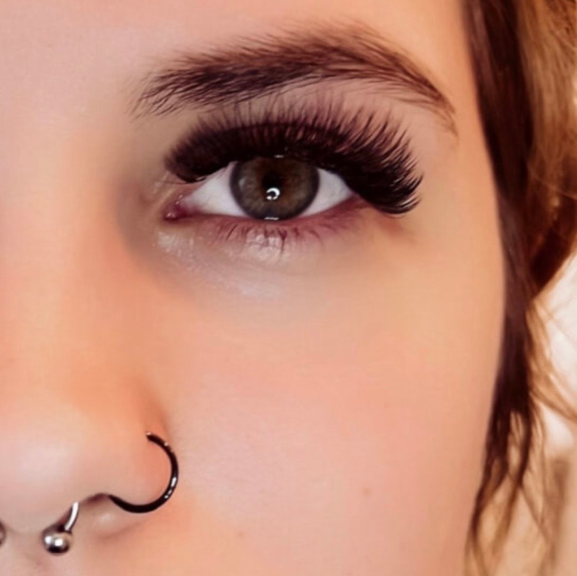 Lash extensions close up