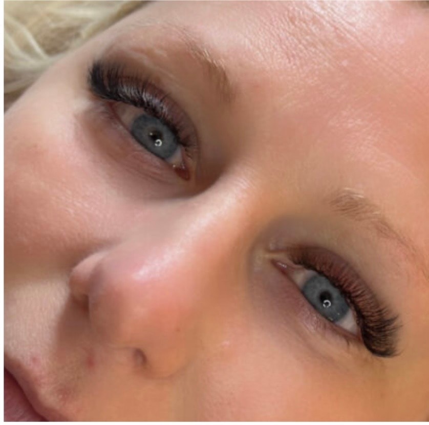 Lash extensions close up