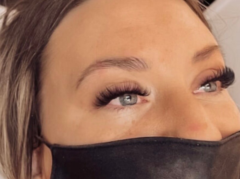 Lash extensions close up