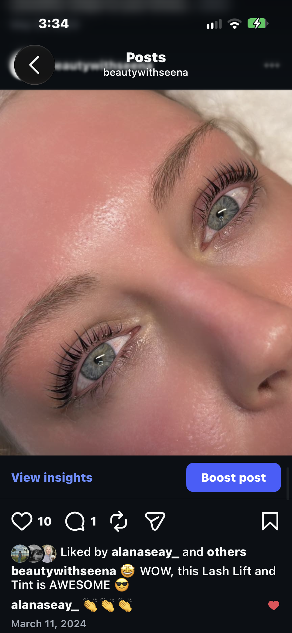 Lash lift and tint result 3