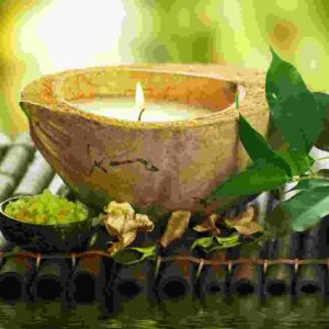 Wax Candle in Coconut Shell